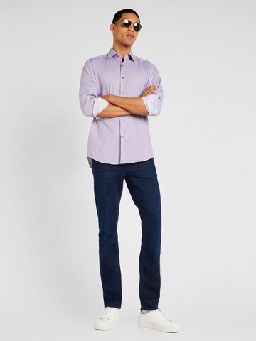 BOSS Slim fit Overhemd 'HANK' in Lila