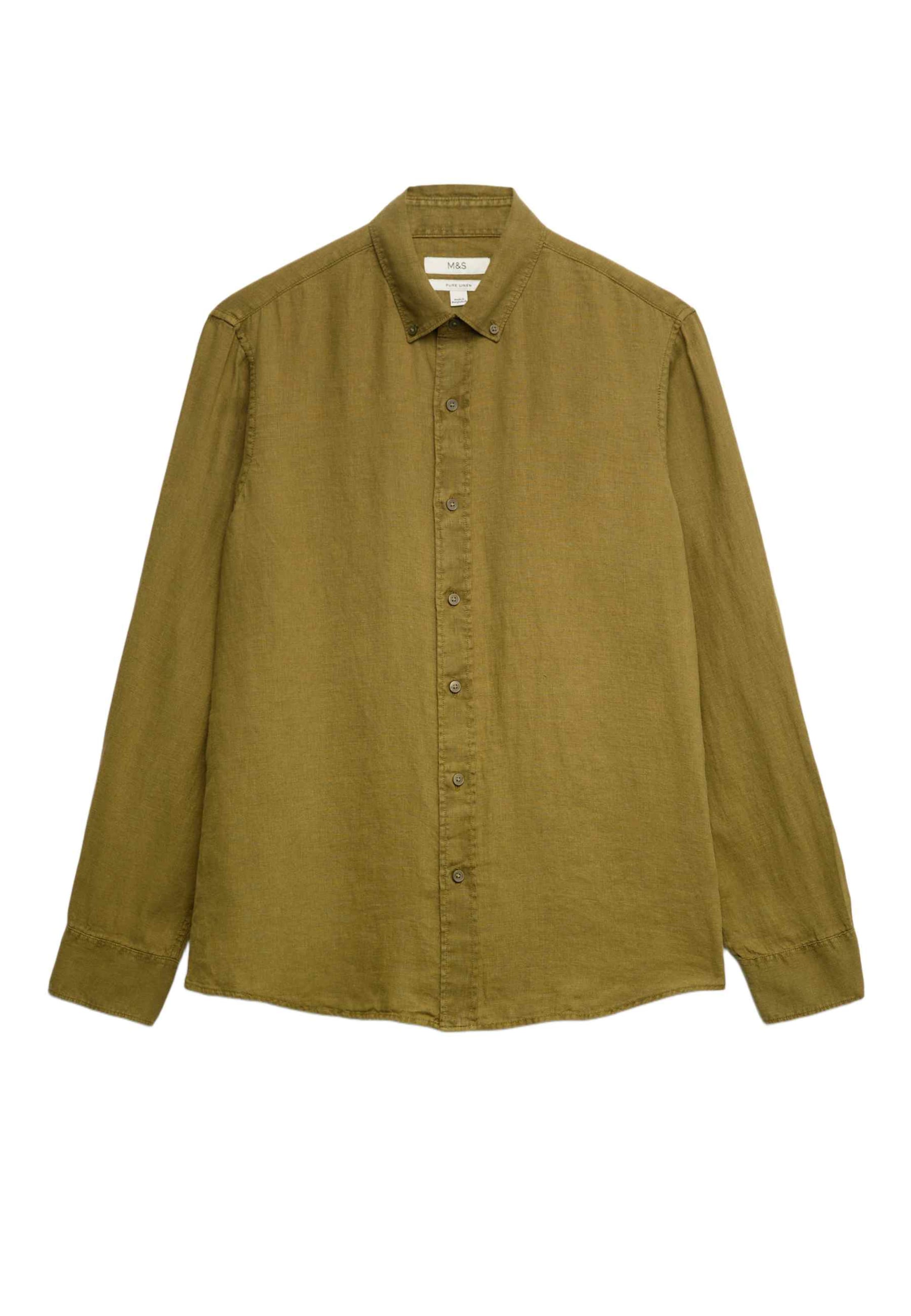 Regular fit Camicia di Marks & Spencer in verde: frontale