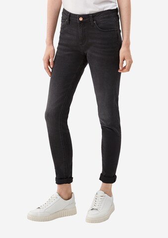 QS Skinny Jeans 'Sadie' in Zwart: voorkant