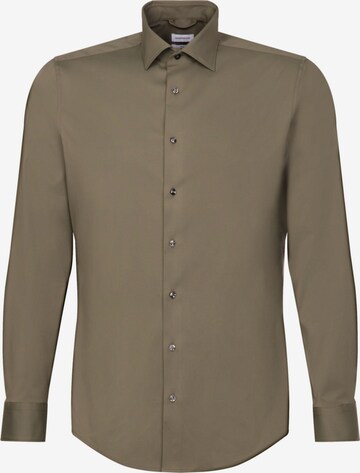 SEIDENSTICKER Slim fit Business Shirt in Green: front