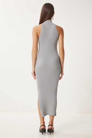 Happiness İstanbul Strickkleid in Grau