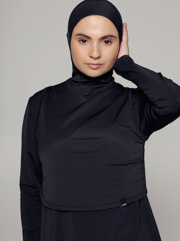 SIYA Swimwear Badpak 'Hijab' in Zwart: voorkant