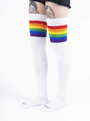 American Socks Overknee socks 'Rainbow Pride - Ultra High' in White