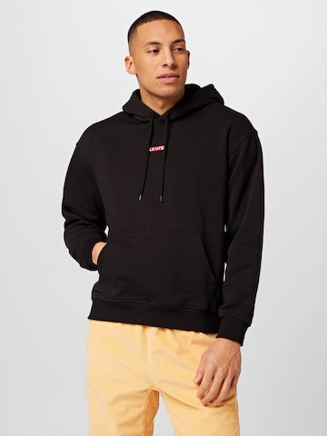 LEVI'S ® Sweatshirt 'Relaxed Baby Tab Hoodie' in Black: front