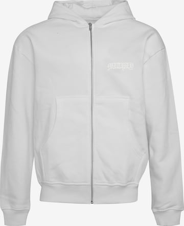 Multiply Apparel Zip-Up Hoodie in Grey: front