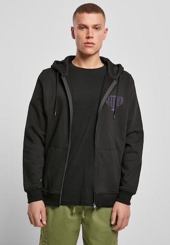 Mister Tee Zip-Up Hoodie 'Safely Guarded' in Black