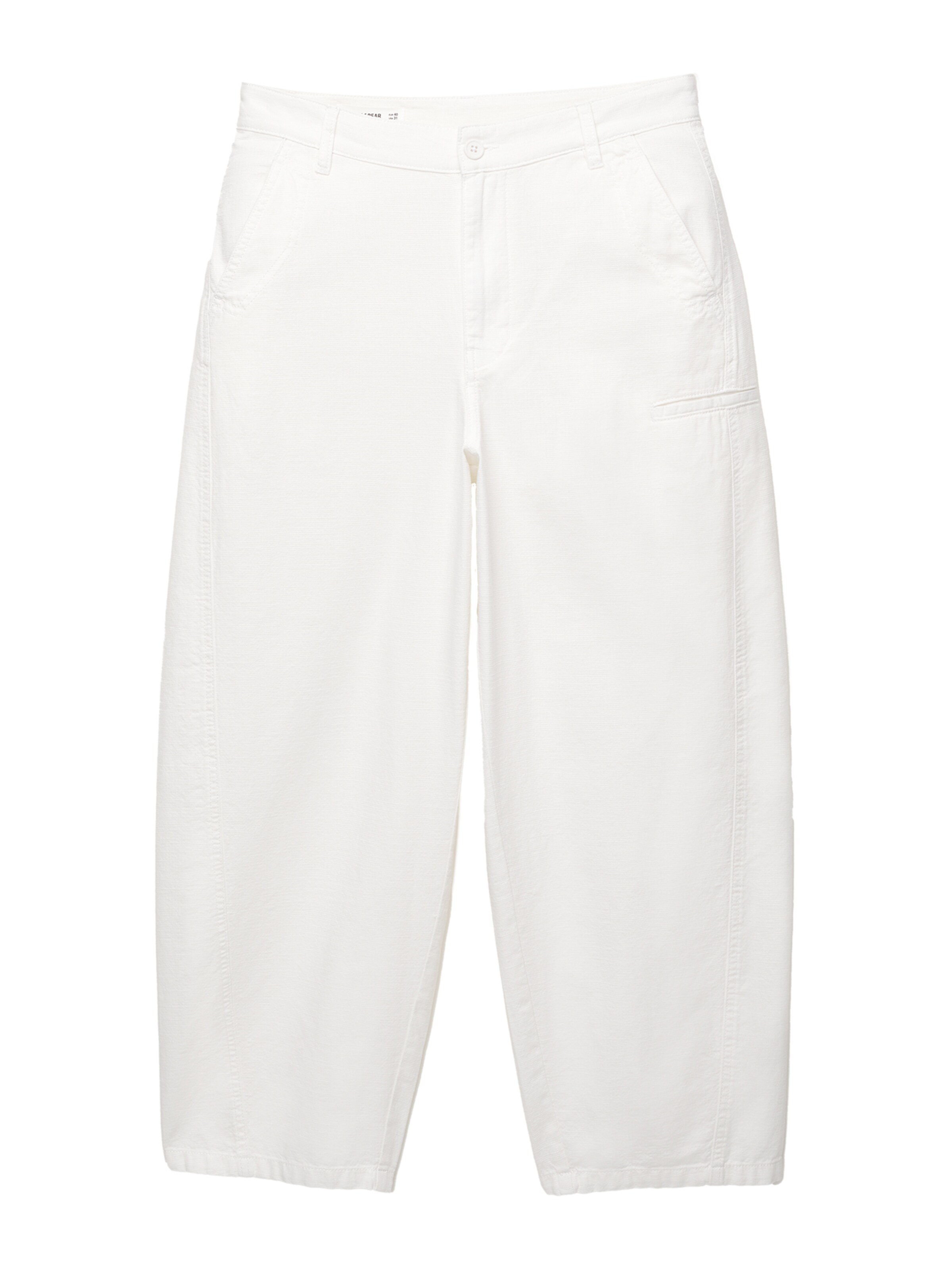 Baggy Pantalon Pull&Bear en blanc : devant