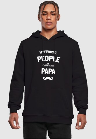 Sweat-shirt 'Fathers Day - My Favorite People Call Me Papa' Merchcode en noir : devant