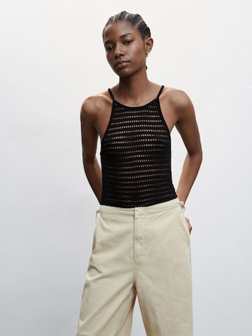 MANGO Knitted Top 'YANI' in Black: front