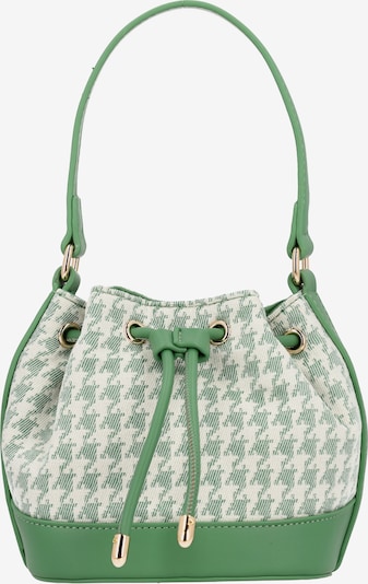 Sutraukiama rankinė iš faina, spalva – žalia / balta, Prekių apžvalga