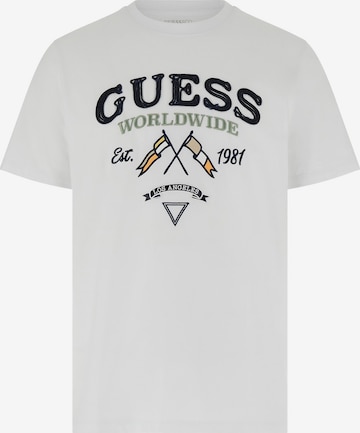 GUESS Футболка 'FLAGS AND CORD' в Белый: спереди