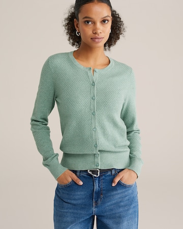 WE Fashion Вязаная кофта в Зеленый: спереди