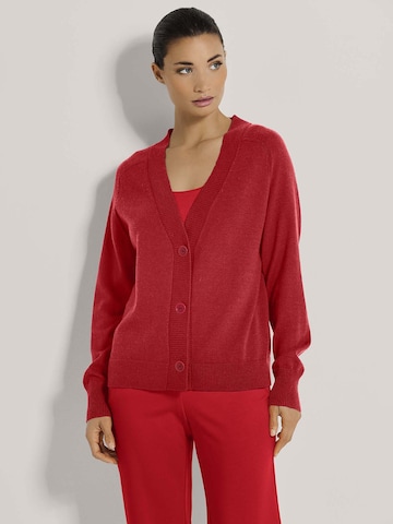 MADELEINE Gebreid vest in Rood: voorkant