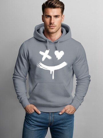 Neverless Sweatshirt 'Creepy Smile'‌‌‌‌ in Grau