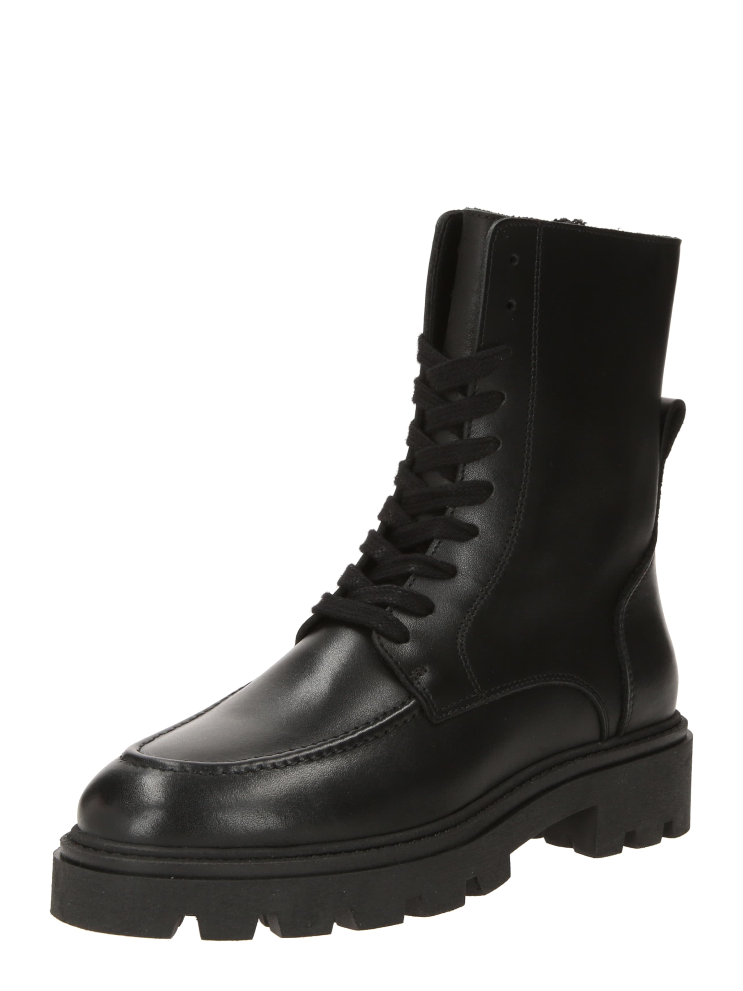 Ghete cu șireturi 'Paula' de la ABOUT YOU pe negru: față