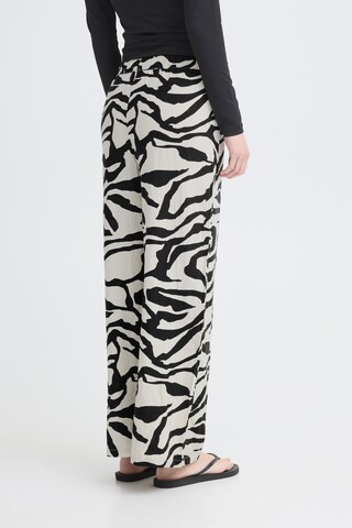 ICHI Wide leg Pants 'LINNO' in Beige