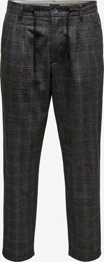 Only & Sons Pantalon à pince 'DEW' en bleu foncé / marron / gris, Vue avec produit
