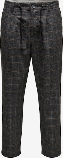 Only & Sons Pantalón plisado 'DEW' en azul oscuro / marrón / gris, Vista del producto