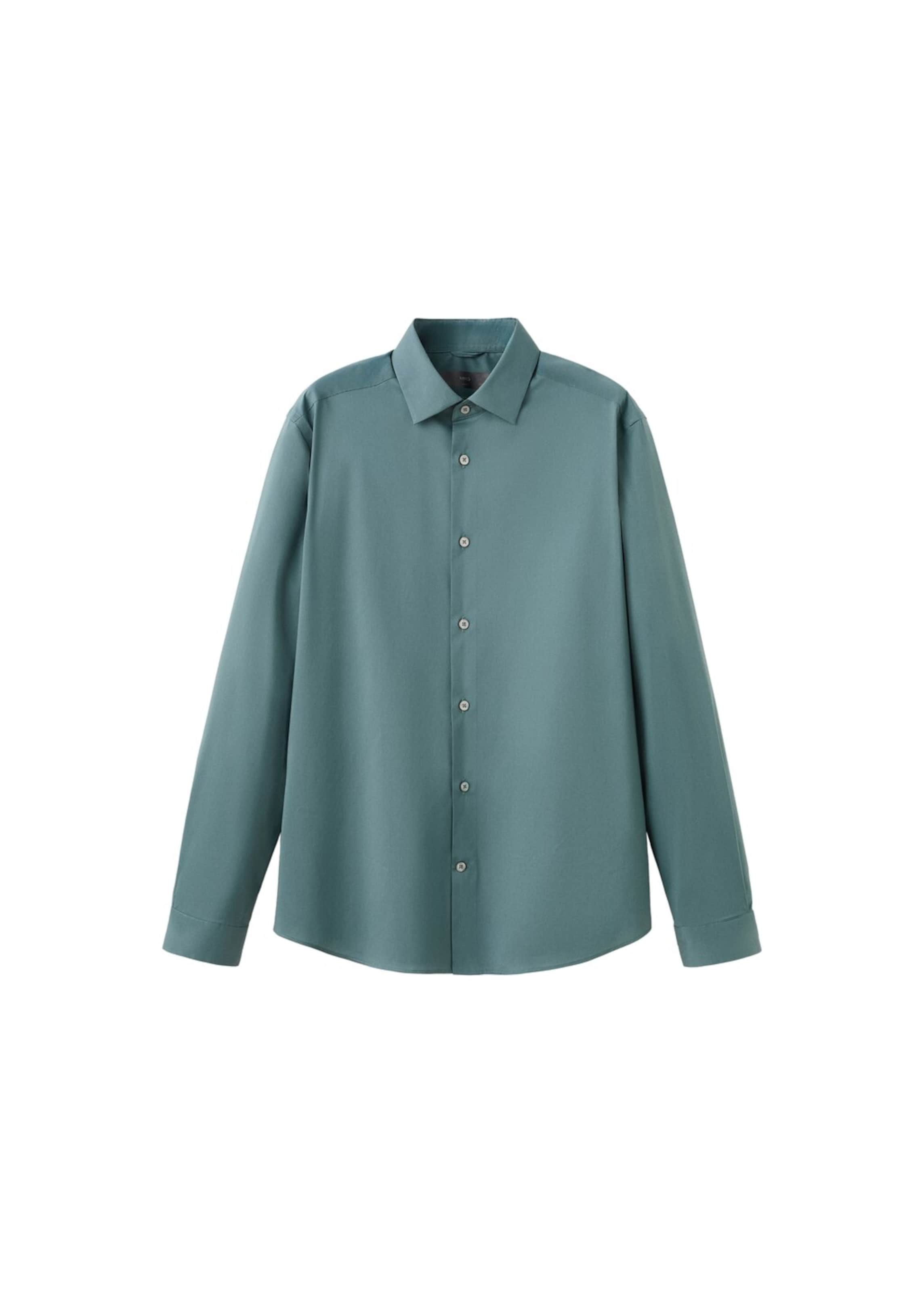 MANGO MAN Button Up Shirt 'Palmar' in Emerald, Item view
