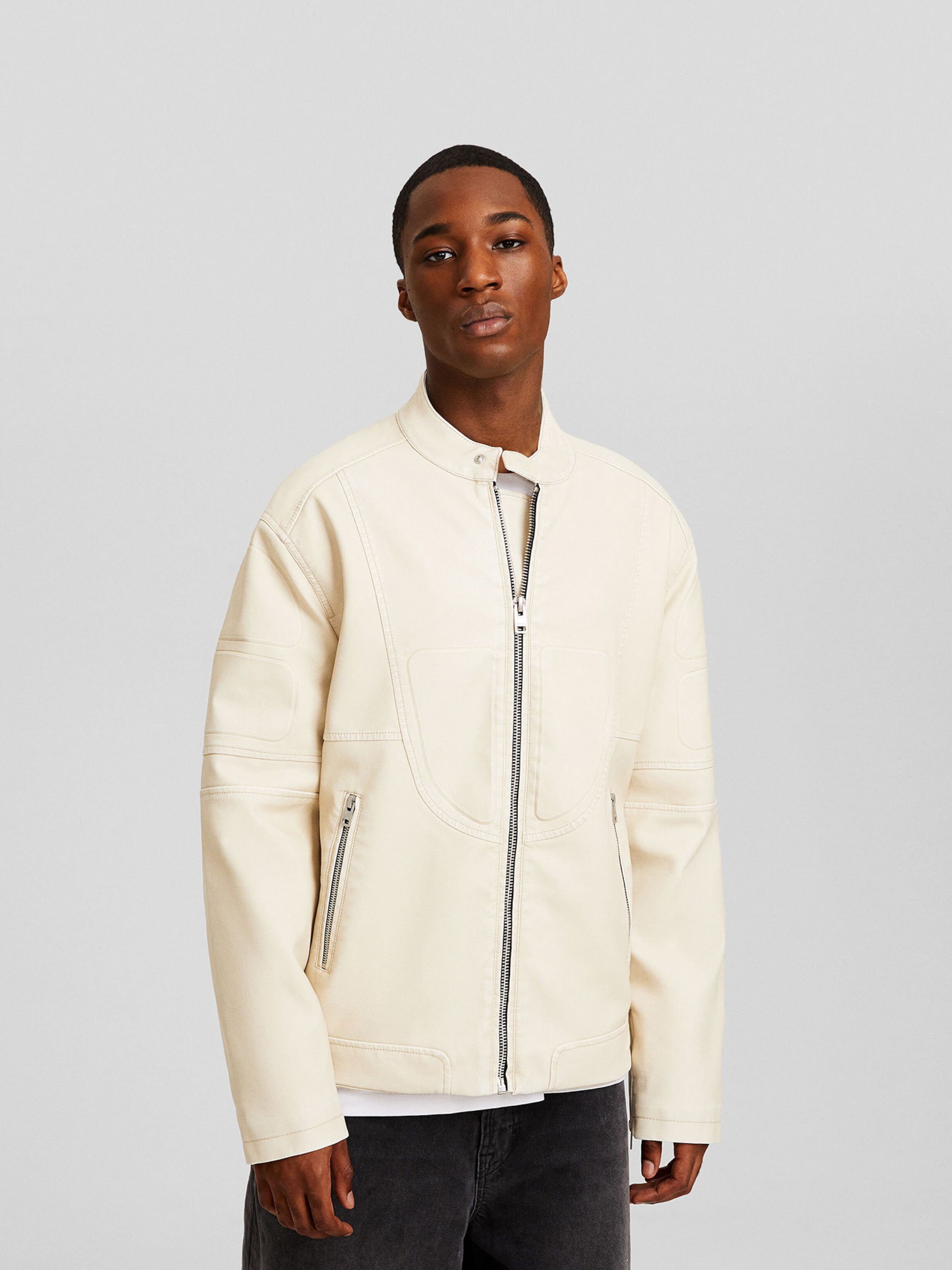 Veste mi saison Bershka en Blanc Casse ABOUT YOU