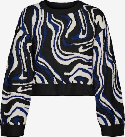 VERO MODA Pullover 'MALENE WIDE' i blå / hvid, Produktvisning