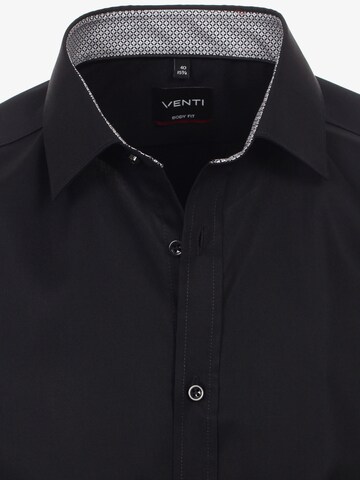 VENTI Slim fit Button Up Shirt in Black