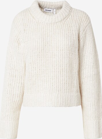 WEEKDAY Sweater 'Flash' in White: front