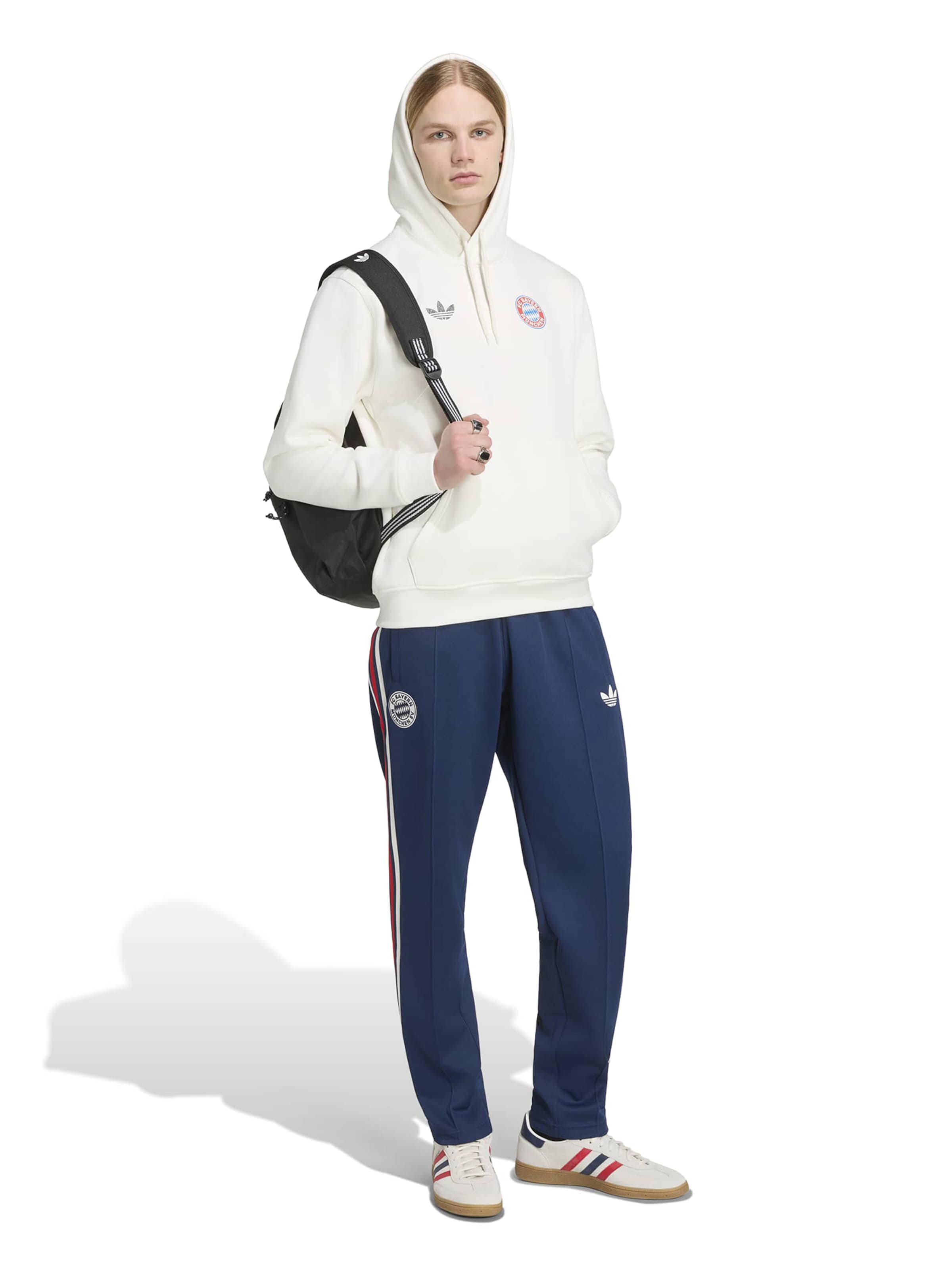 ADIDAS ORIGINALS Športna majica 'FCB' | bela barva