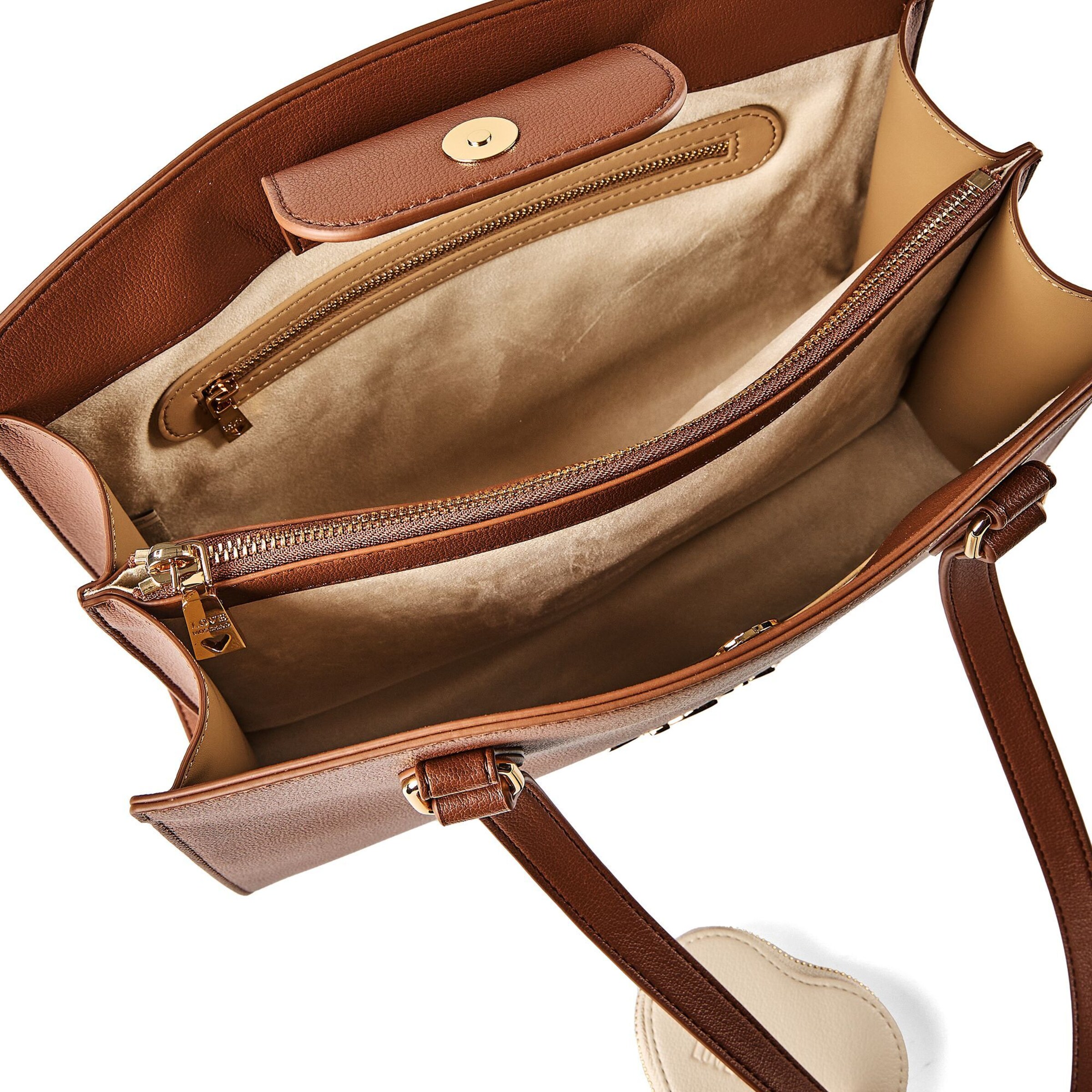 Sac bandoulière 'Heart Charm' Love Moschino en marron