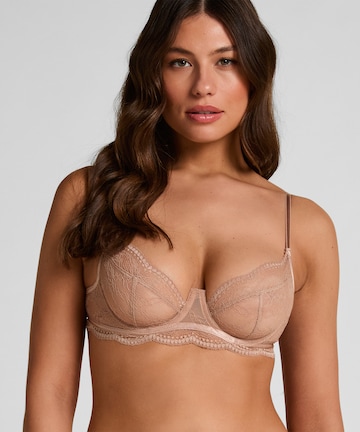 Hunkemöller T-shirt Bra 'Isabelle' in Brown: front