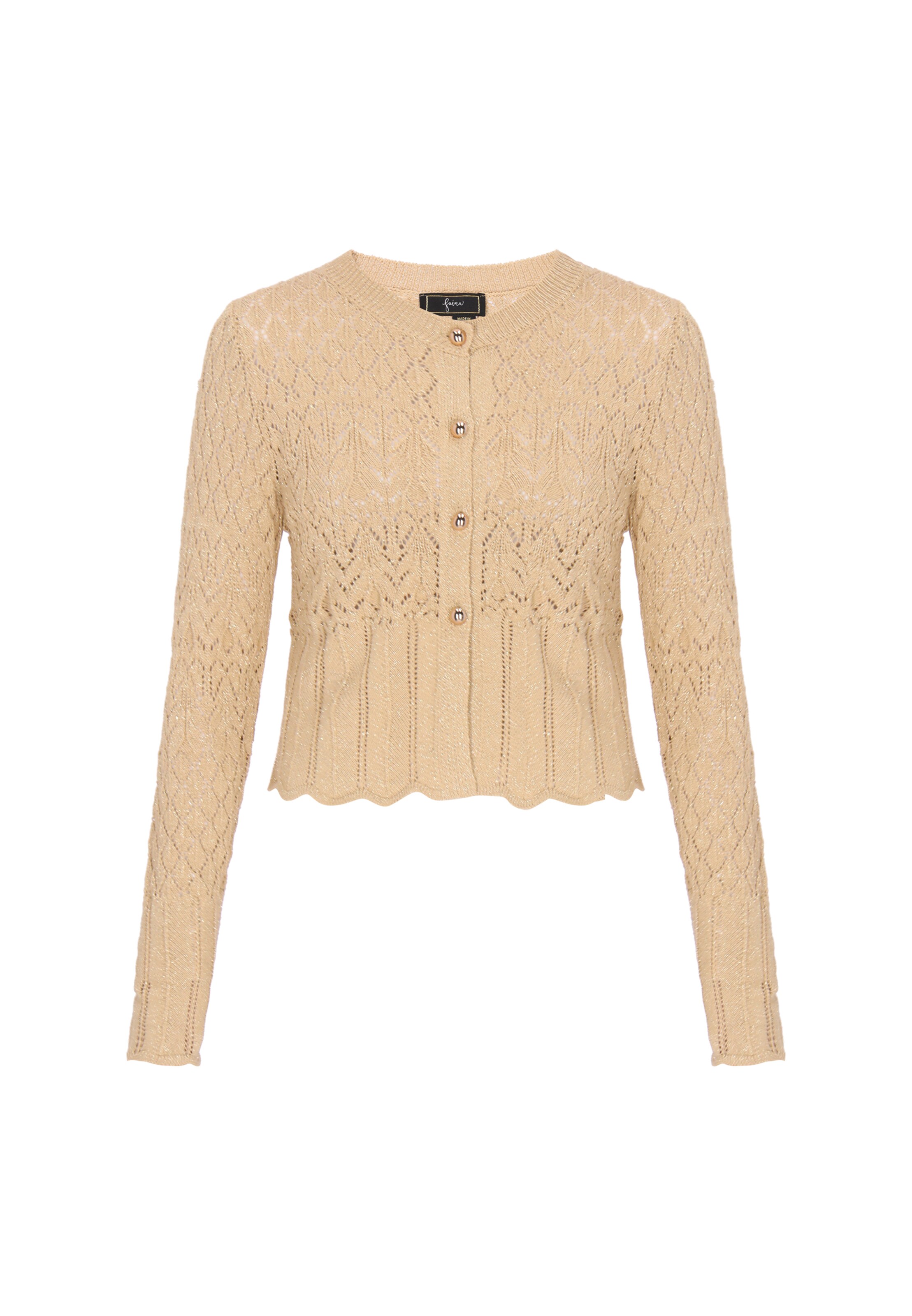 faina - Cárdigan 'Festive' en beige: frente