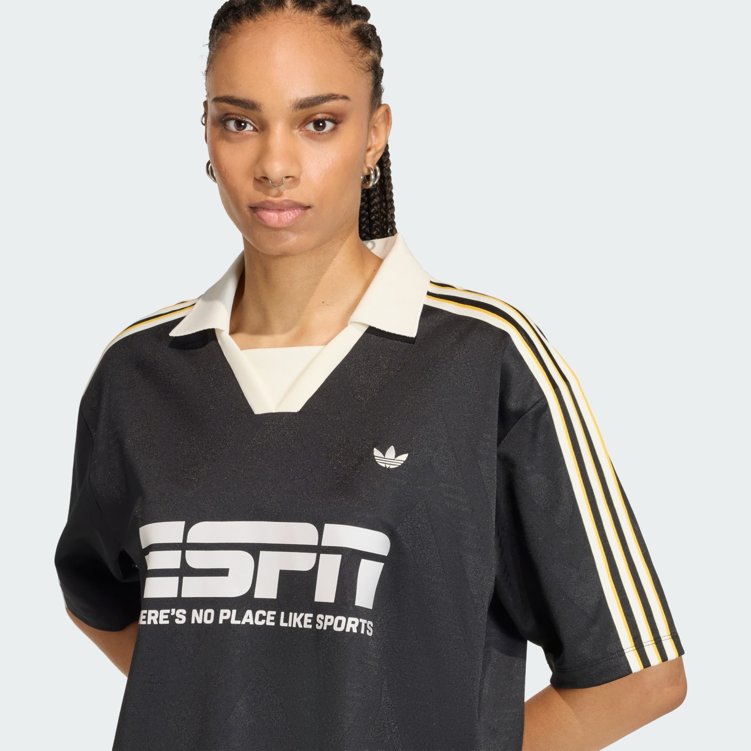 ADIDAS ORIGINALS Tricou 'FOOTBALL JERSEY' pe Negru | ABOUT YOU