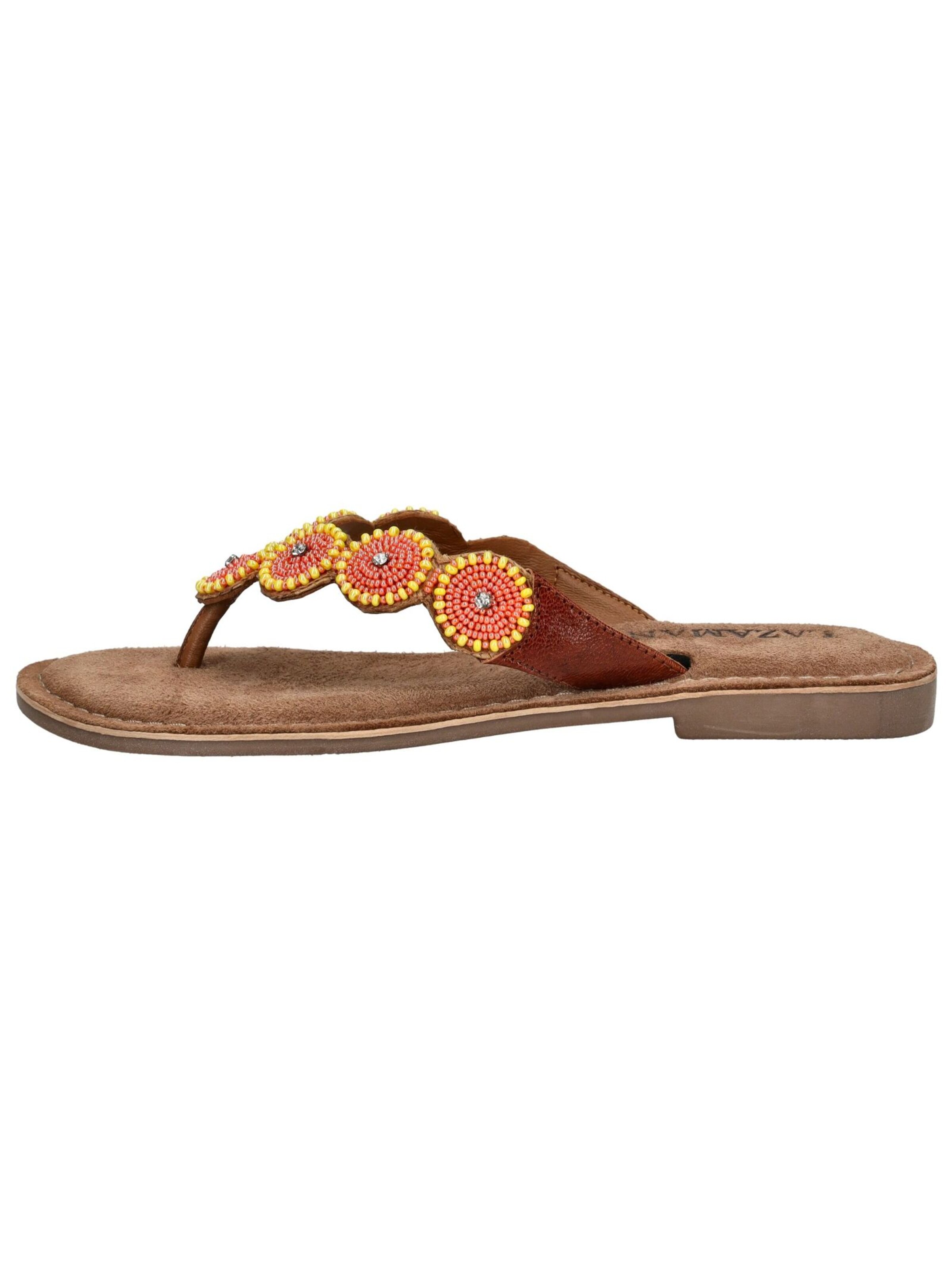 LAZAMANI T-Bar Sandals in Orange