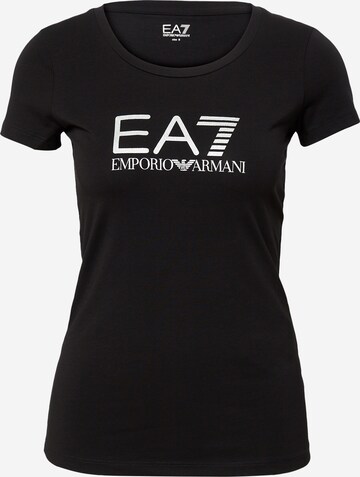 T-shirt EA7 Emporio Armani en noir : devant