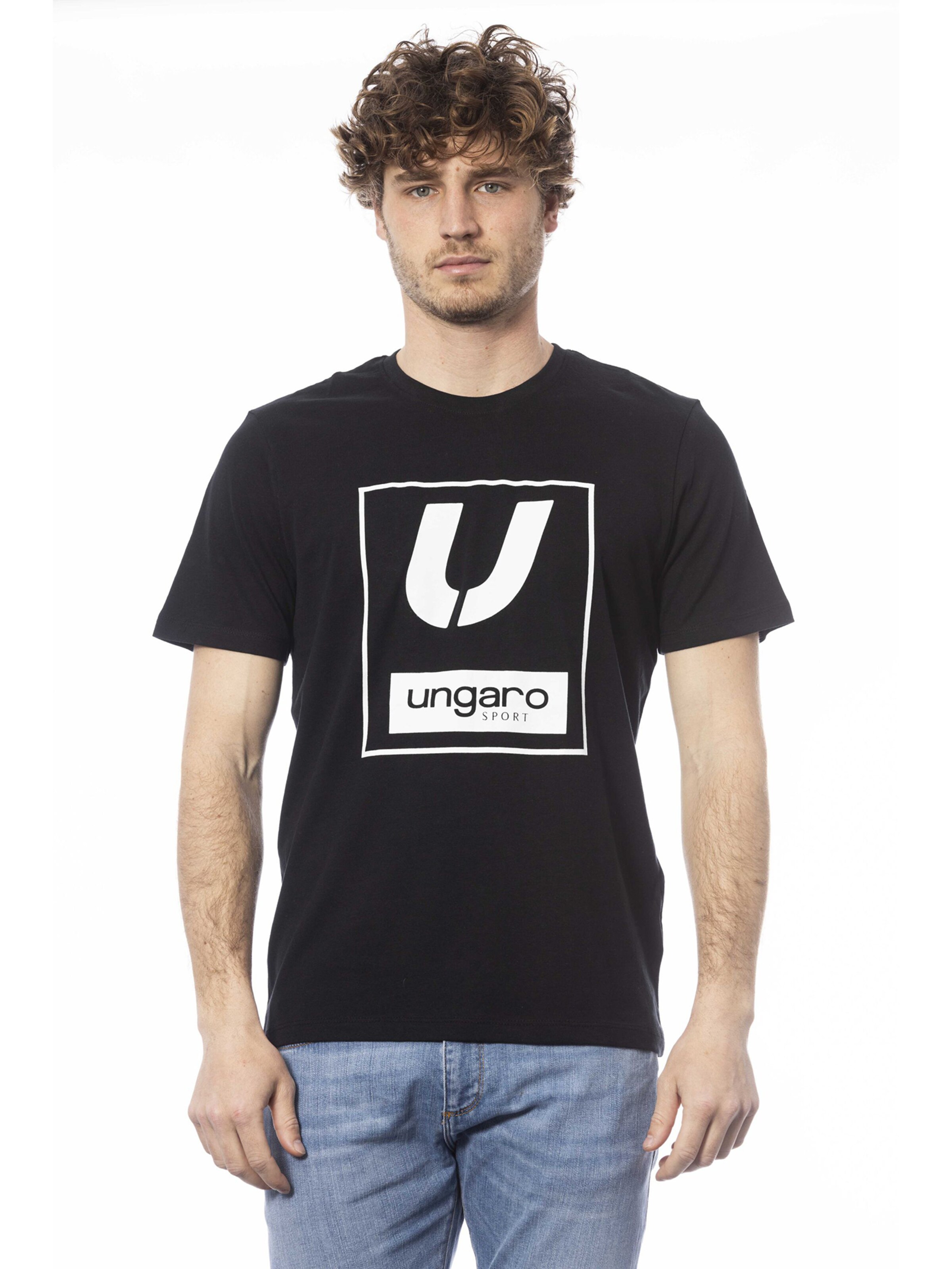 Top 'T-Shirt Uomo Ungaro 100% Cotone Crew Neck Logo' di Ungaro in nero: frontale