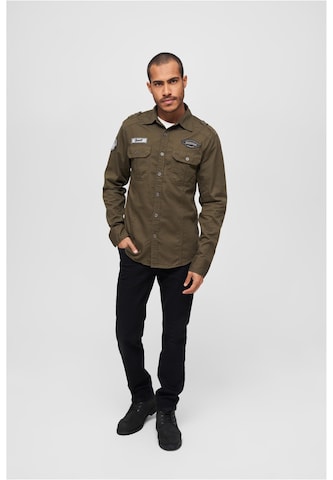 Brandit Regular fit Button Up Shirt 'Luis' in Green