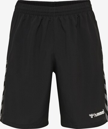 Hummel Regular Workout Pants in Black: front