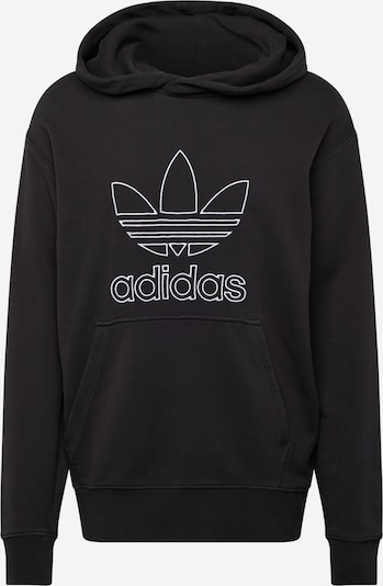 Bluză de molton ADIDAS ORIGINALS pe negru / alb, Vizualizare produs