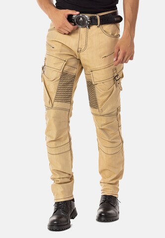 CIPO & BAXX Regular Cargojeans in Beige: voorkant