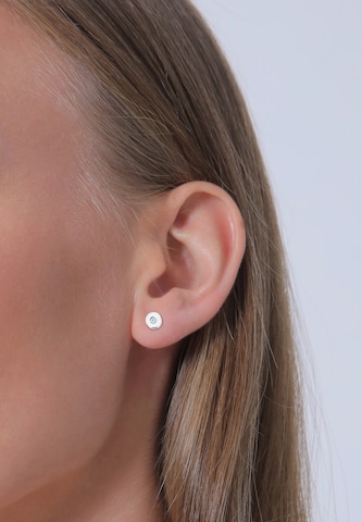 Boucles d'oreilles 'Kreis, Solitär' Elli DIAMONDS en blanc : devant