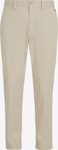 Effilé Pantalon chino Tommy Jeans en beige : devant