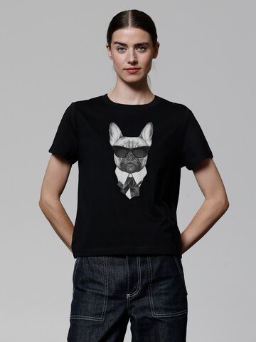 Watapparel Shirt 'Ein fescher Hund' in Black: front