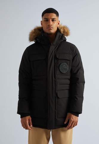 JACK1T Winterjas ' First Rescue ' in Zwart: voorkant