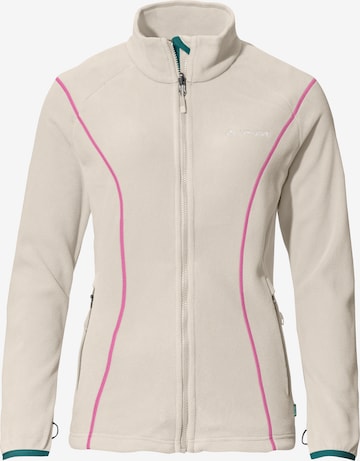 VAUDE Athletic Fleece Jacket 'Rosemoor' in Beige: front