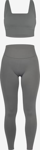 Circle Five Sportanzug 'Scrunch Shape Set (Push-Up Leggings und Medium Support Sport-BH)' in Grau: Vorderseite