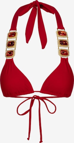 Moda Minx Triangle Bikini top 'Boujee' in Red: front