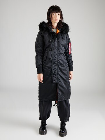 ALPHA INDUSTRIES Winter Parka in Black: front