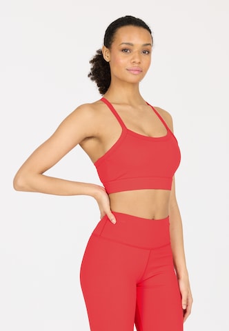 Athlecia Low support Sport bh 'Bloom V2' in Rood: voorkant