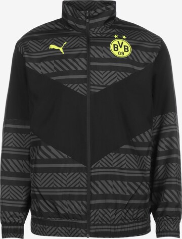 PUMA Trainingsjack 'BVB Prematch' in Zwart: voorkant