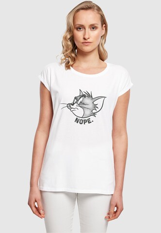 Maglietta 'Tom And Jerry - Nope' di ABSOLUTE CULT in bianco: frontale
